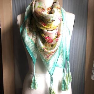 Johnny Was Silk Spring Florals Scarf